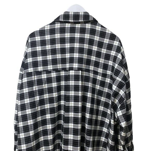 ZARA Oversized Plaid Shirt Size XS  Black Check Button Up Shacket NWOT - Picture 8 of 10